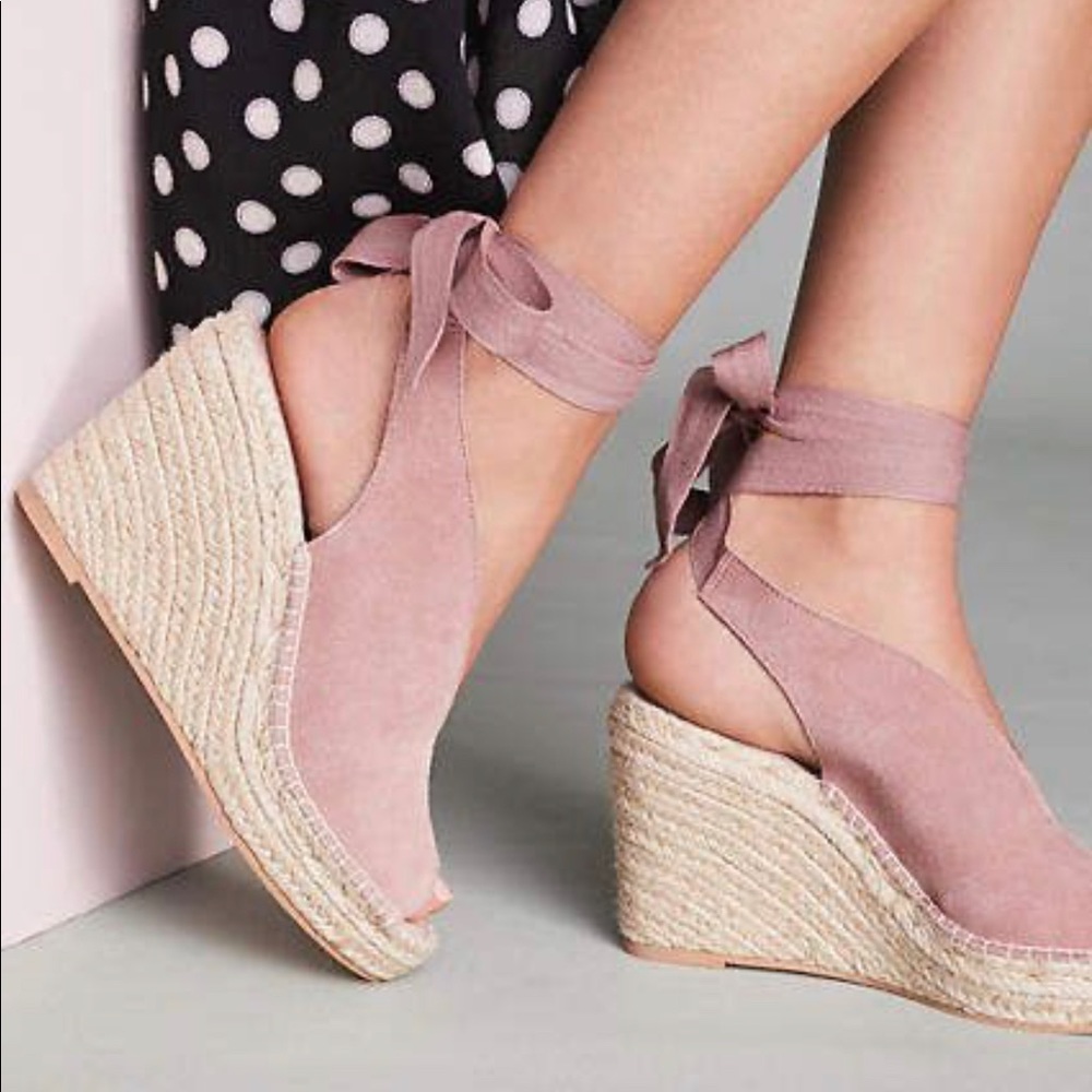 Seychelles Rose Ankle Tie interrelated Suede Espadrille Size 9